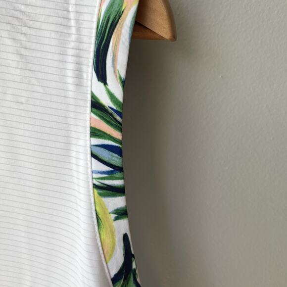 Coral Bay Golf Polo‎ Tank Womens Sz XL White Ribbed Sleeveless Band V Neck - Picture 5 of 9
